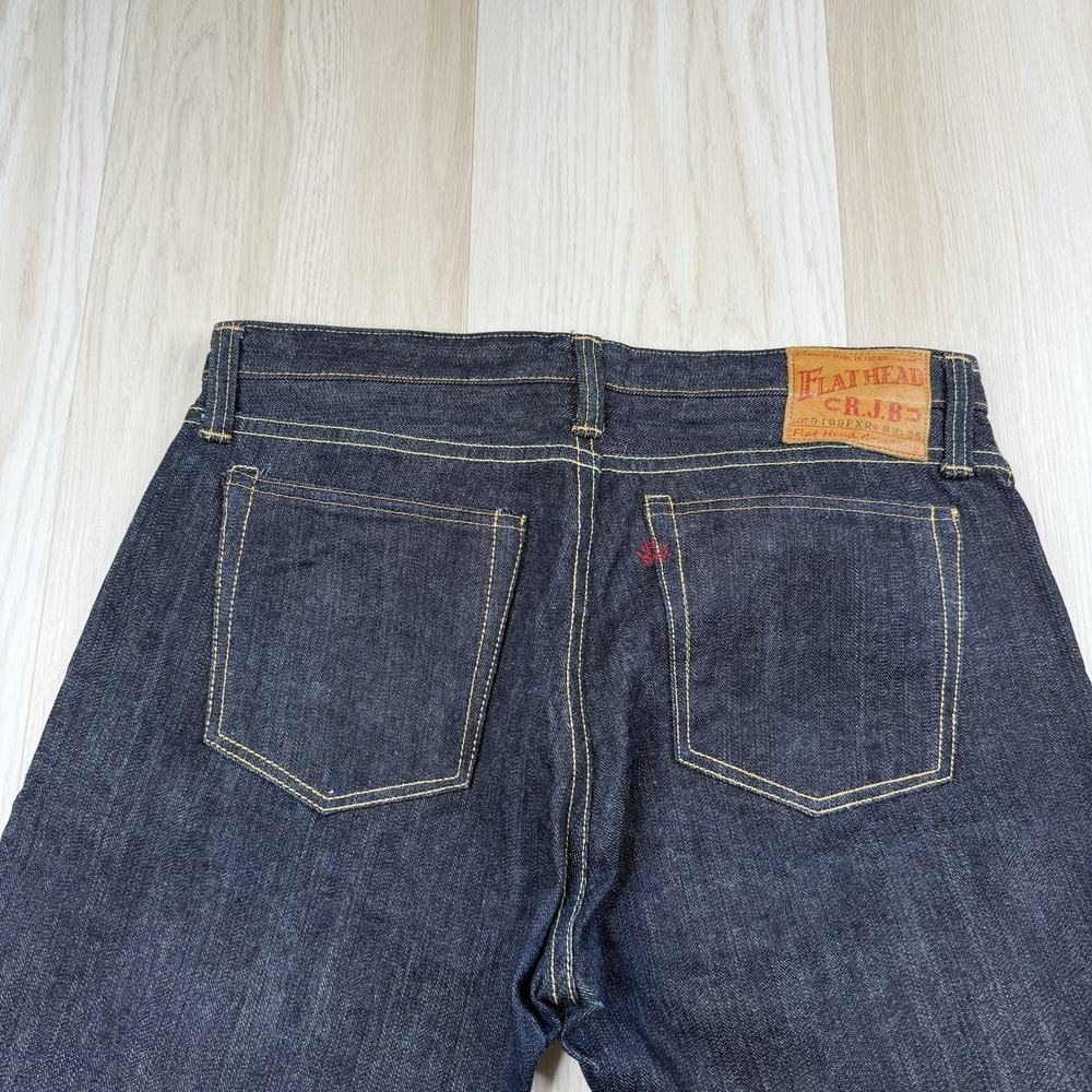 The Flat Head X Real Japan Blues D109FXR Selvedge Raw Denim Jeans 33x36 - Picture 8 of 16